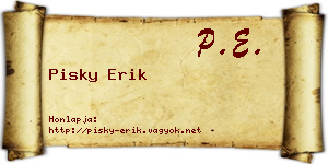 Pisky Erik névjegykártya